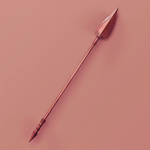 Dusky rose background with realistic spear illustration