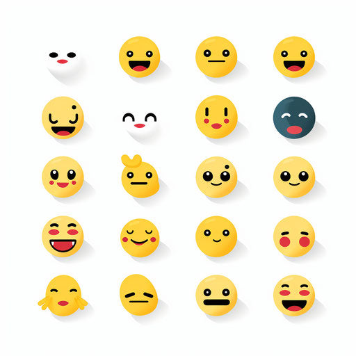 Emoji clipart in the style of Minimalist, on white background