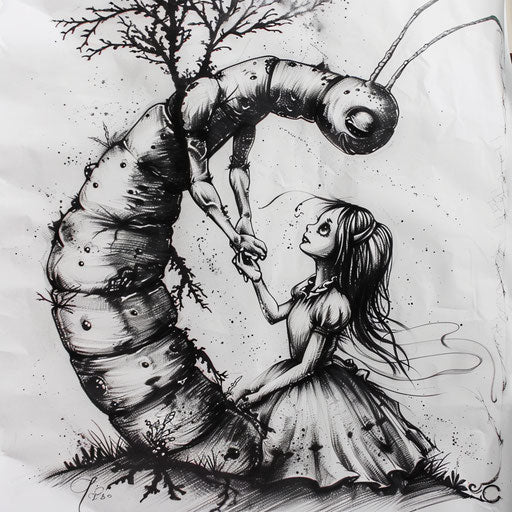 Vibrant Alice In Wonderland Tattoo Flash Set