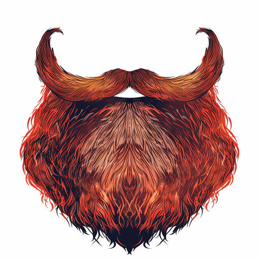 Beard clipart in photo realistic style with flat white background