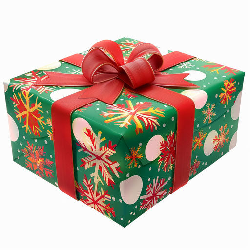 Realistic Christmas gift clipart on flat white background