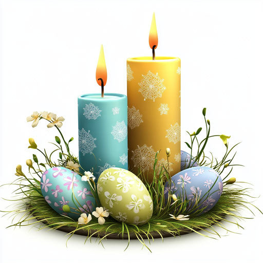 Realistic illustration of an Easter candle