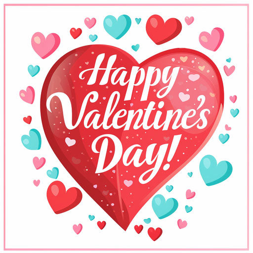 Red heart with 'Happy Valentine's Day!' in clip art