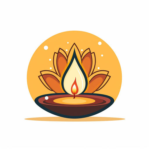 Diya Clipart: Minimalist Art Style, 4K & SVG
