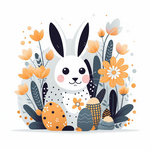 Minimalist Art Style Easter Graphics: High-Res 4K & Vector