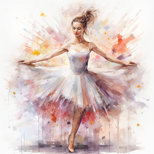 Ballerina Clipart in Oil Painting Style: High-Def Vector & 4K