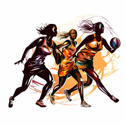 Netball Clipart: Chiaroscuro Art Style, 4K & SVG