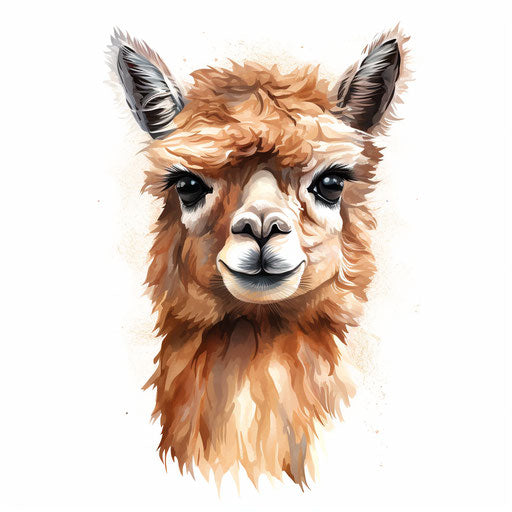 High-Res Alpaca Clipart in Chiaroscuro Art Style Art: 4K & Vector