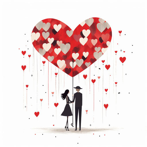 Love Clipart in Minimalist Art Style Artwork: 4K Vector & PNG