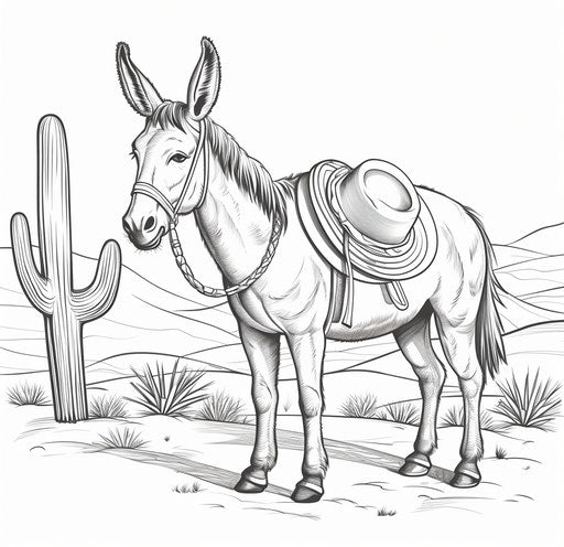 Develop Smarts: Donkey Coloring Pages for Kids