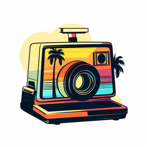 Polaroid Clipart in Chiaroscuro Art Style Artwork: HD Vector & 4K