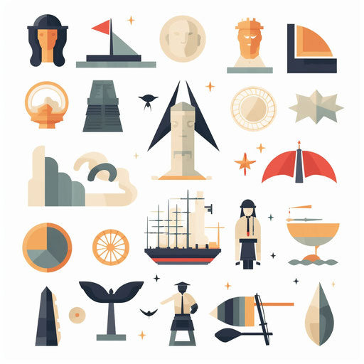 4K Vector Social Studies Clipart in Minimalist Art Style