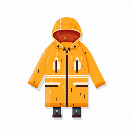 Minimalist Art Styled Raincoat Graphics: 4K Vector Art