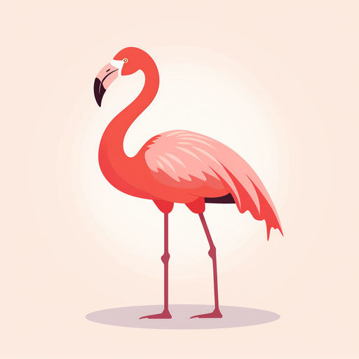 Flamingo Clipart in Minimalist Art Style: Vector & 4K