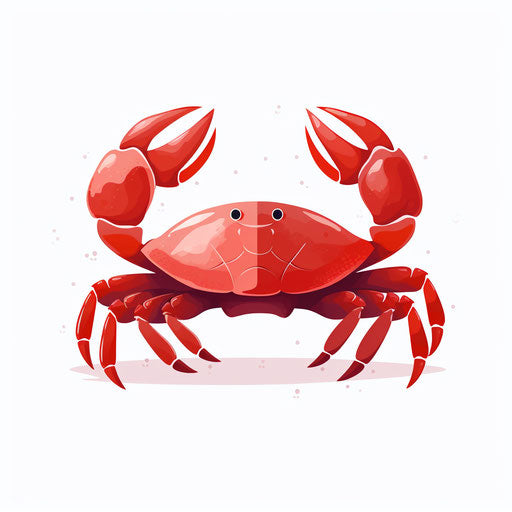 Crab Clipart in Minimalist Art Style: 4K Vector Clipart