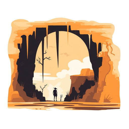 Cave Clipart in Minimalist Art Style Artwork: 4K Vector & SVG
