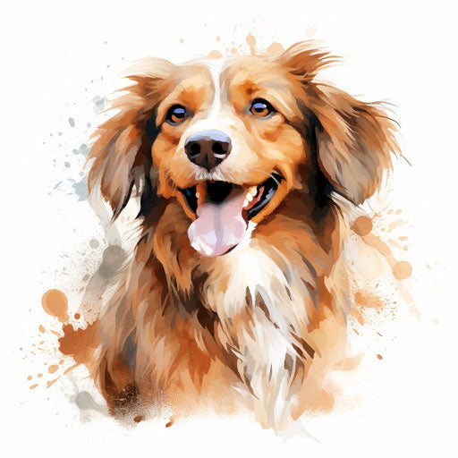 Dog Easy Clipart in Impressionistic Art Style Artwork: 4K Vector & PNG