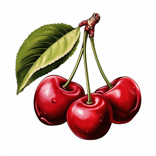4K Vector Cherry Clipart in Chiaroscuro Art Style
