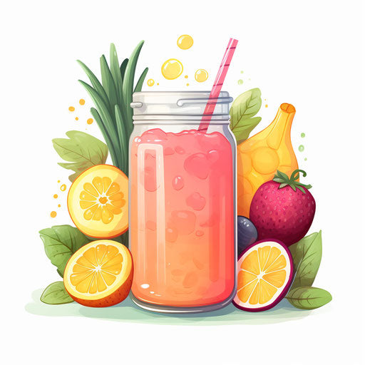 Vector & 4K Juice Clipart in Pastel Colors Art Style