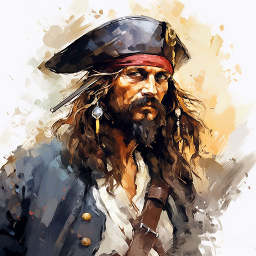 4K Pirate Clipart in Impressionistic Art Style: Vector & SVG