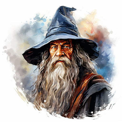 Wizard Clipart in Oil Painting Style: 4K Vector Clipart