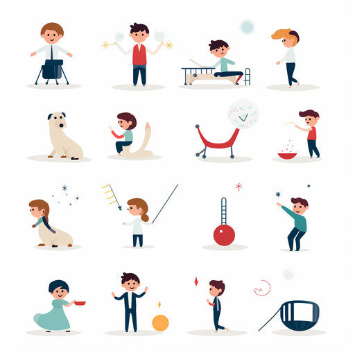 4K Playing Clipart in Minimalist Art Style: Vector & SVG