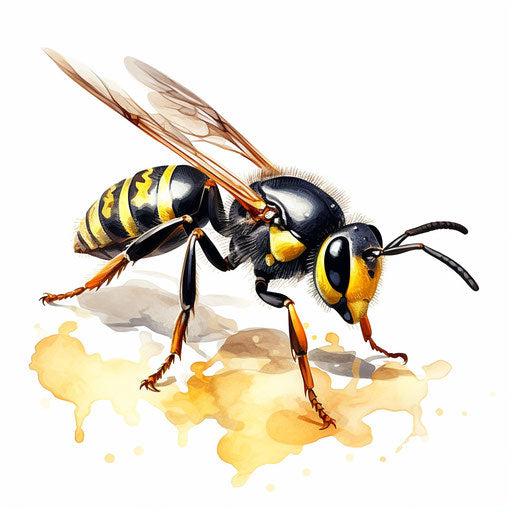 Vector & 4K Wasp Clipart in Oil Painting Style