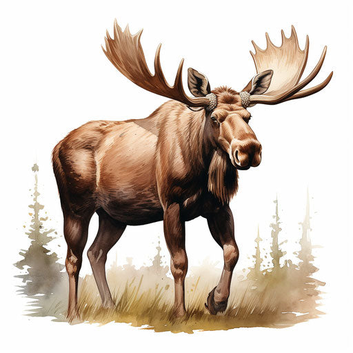 4K Vector Moose Clipart in Chiaroscuro Art Style