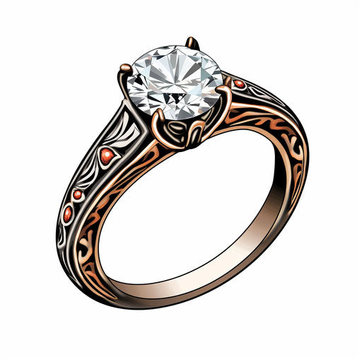 4K Engagement Ring Clipart in Chiaroscuro Art Style: Vector & SVG