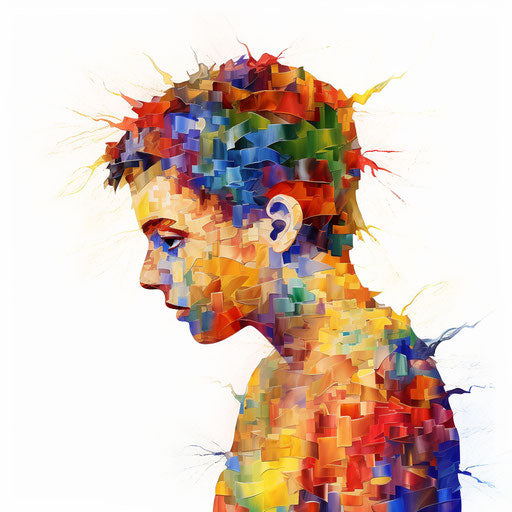 Autism Clipart in Impressionistic Art Style Art: High-Res 4K Vector