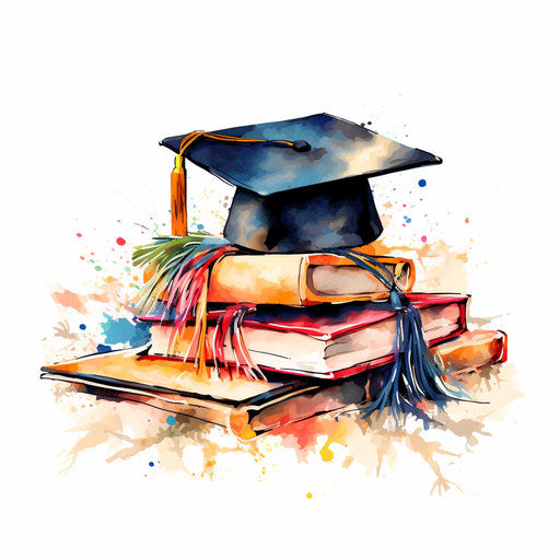 Diploma Clipart in Impressionistic Art Style: Vector ARt, 4K, EPS, PNG