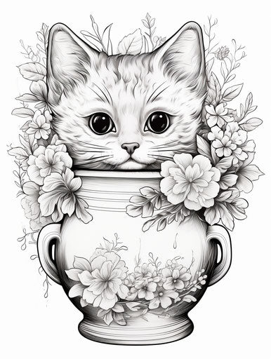 Brain-Engaging Cat Coloring Pages