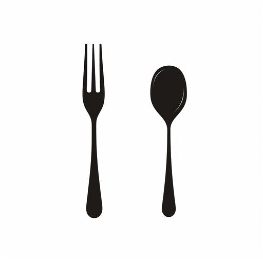 Spoon And Fork Clipart: Minimalist Art Style, 4K & SVG