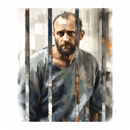 Prison Clipart in Oil Painting Style: High-Def Vector & 4K