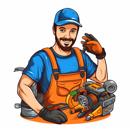 4K Handyman Clipart in Minimalist Art Style: Vector & SVG