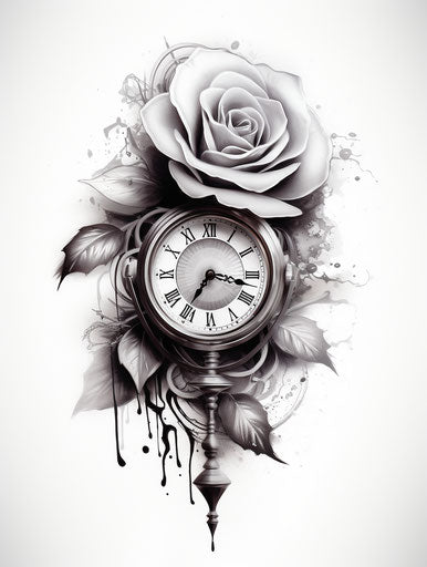 Clock Tattoo - Time etched in artistic ink