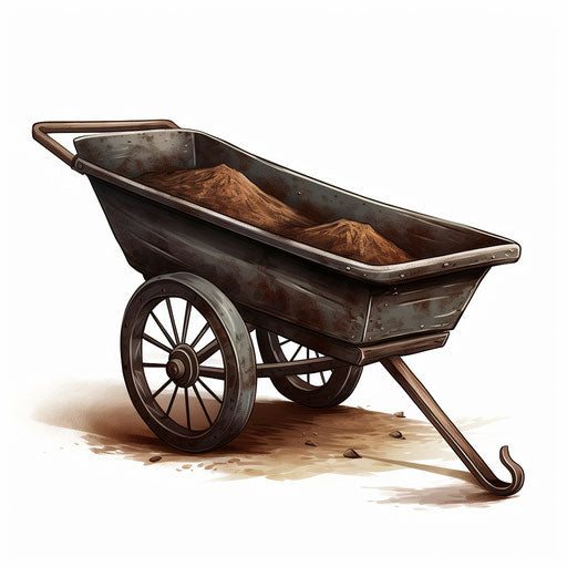 Chiaroscuro Art Style Wheelbarrow Clipart: 4K Vector Art