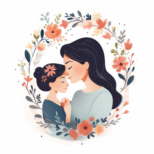 Mothers Day Clipart in Minimalist Art Style: Vector ARt, 4K, EPS, PNG