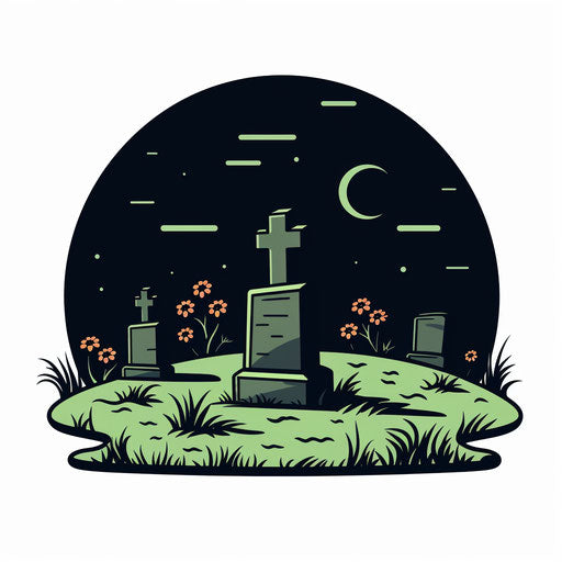 Grave Clipart in Minimalist Art Style: Vector & 4K