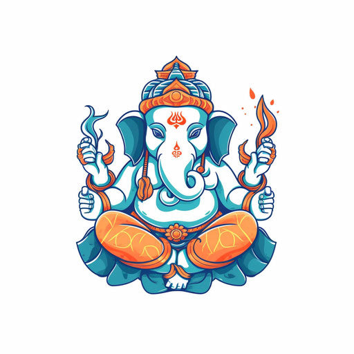 Minimalist Art Style Ganpati Graphics: High-Res 4K & Vector