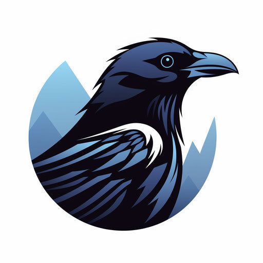 Raven Clipart: Minimalist Art Style, 4K & SVG