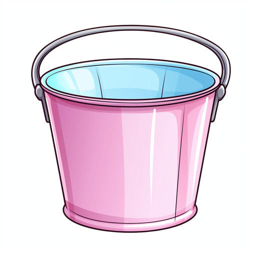 Bucket Clipart in Pastel Colors Art Style: 4K Vector Art