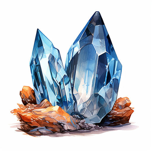 Crystal Clipart in Oil Painting Style Artwork: HD Vector & 4K