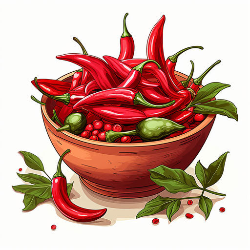 Chiaroscuro Art Style Chili Clipart: 4K Vector Art