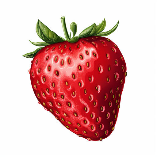 Strawberry Clipart in Chiaroscuro Art Style Artwork: High-Res 4K & Vector