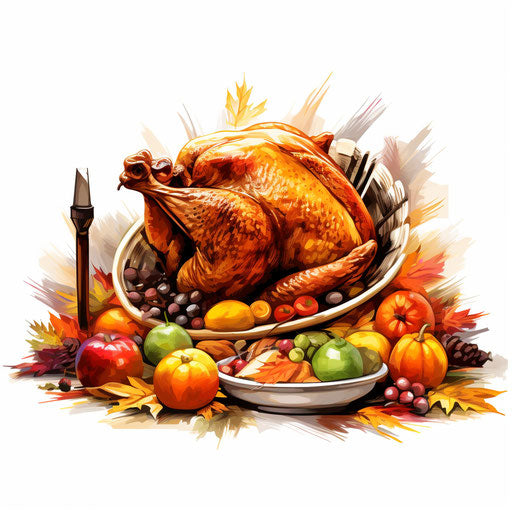 Thanksgiving Clipart in Chiaroscuro Art Style: 4K & SVG – IMAGELLA