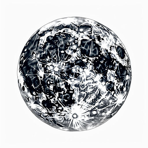 Full Moon Clipart in Minimalist Art Style: High-Res Vector & 4K