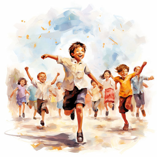 Recess Clipart in Oil Painting Style: 4K Vector & SVG