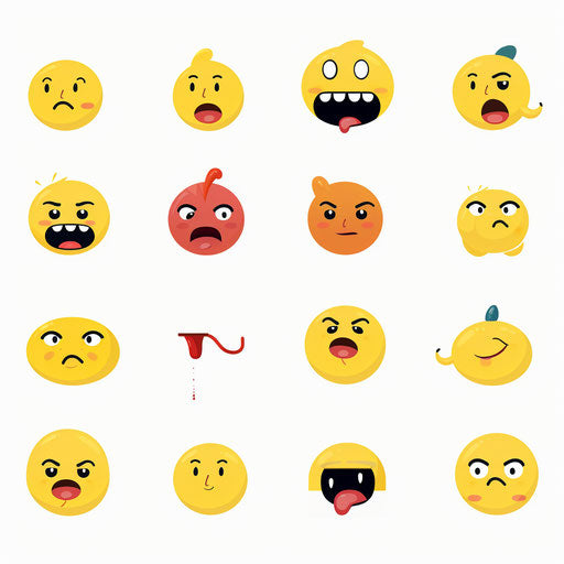 Emoji Clipart in Minimalist Art Style: 4K & SVG