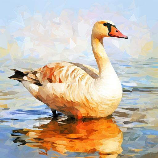 Ultra HD Goose Clipart in Impressionistic Art Style Style